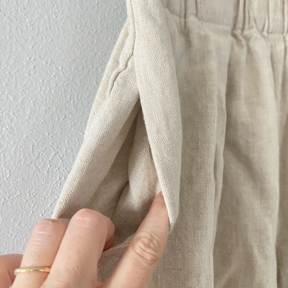 Elizabeth Suzann 100% Linen Wide Leg Cropped Pants Elastic Waist Women's Large - Picture 4 of 9